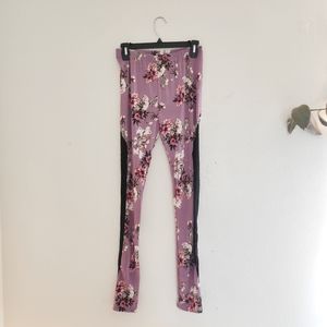 F21 floral mesh leggings